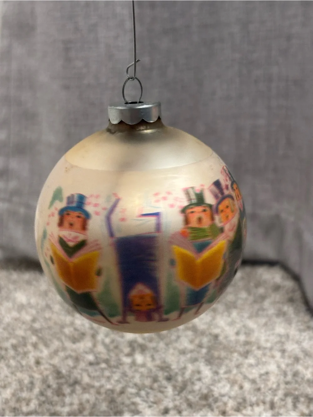 Vintage Corning Glass Works Christmas Ornament Art by W. Rutherford USA Made